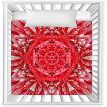 Red Mandala Concentric Flower Center Kaleidoscope Nursery Decor 66477108