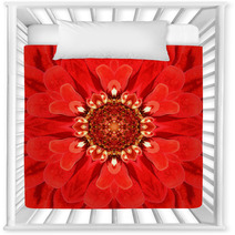 Red Mandala Concentric Flower Center Kaleidoscope Nursery Decor 72408927