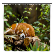 Red Panda Sleeping On The Tree Bath Decor 87568147