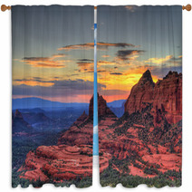 Red Rocks Sunset Window Curtains 7118777