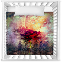 Red Rose In The Background Grunge Nursery Decor 56226576