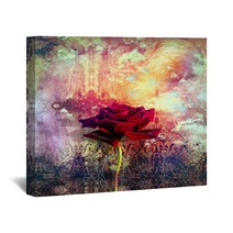 Red Rose In The Background Grunge Wall Art 56226576