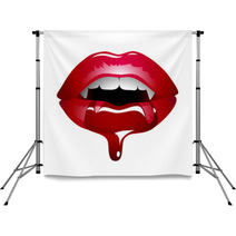 Red Sexy Vampire Lips Backdrops 61588777