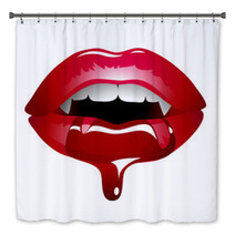 Red Sexy Vampire Lips Bath Decor 61588777