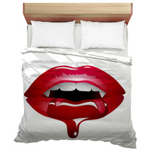 Red Sexy Vampire Lips Bedding 61588777