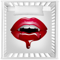 Red Sexy Vampire Lips Nursery Decor 61588777