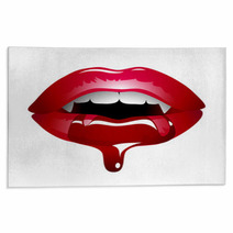 Red Sexy Vampire Lips Rugs 61588777