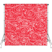 Red Simple Rose Seamless Pattern Backdrops 71667748