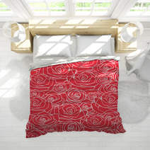 Red Simple Rose Seamless Pattern Bedding 71667748
