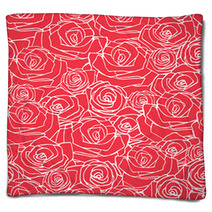 Red Simple Rose Seamless Pattern Blankets 71667748