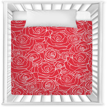 Red Simple Rose Seamless Pattern Nursery Decor 71667748