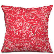 Red Simple Rose Seamless Pattern Pillows 71667748