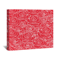 Red Simple Rose Seamless Pattern Wall Art 71667748