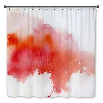 Red Spot, Watercolor Abstract Hand Painted Background Bath Decor 25639683