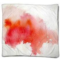 Red Spot, Watercolor Abstract Hand Painted Background Blankets 25639683