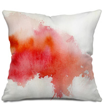 Red Spot, Watercolor Abstract Hand Painted Background Pillows 25639683