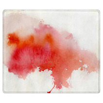 Red Spot, Watercolor Abstract Hand Painted Background Rugs 25639683