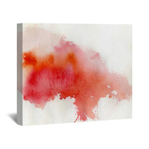 Red Spot, Watercolor Abstract Hand Painted Background Wall Art 25639683