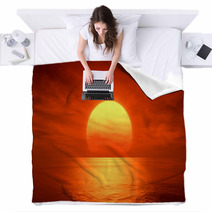 Red Sunset Blankets 67245954