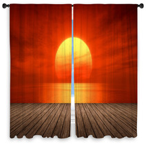 Red Sunset Window Curtains 67246020