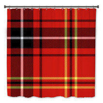Red Tartan Traditional British Fabric Seamless Pattern, Vector Bath Decor 49934655