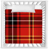 Red Tartan Traditional British Fabric Seamless Pattern, Vector Nursery Decor 49934655