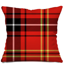 Red Tartan Traditional British Fabric Seamless Pattern, Vector Pillows 49934655