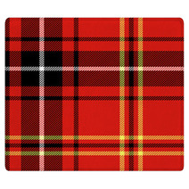 Red Tartan Traditional British Fabric Seamless Pattern, Vector Rugs 49934655