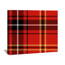 Red Tartan Traditional British Fabric Seamless Pattern, Vector Wall Art 49934655