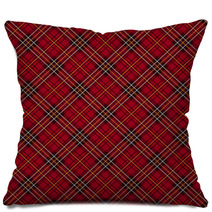 Red tartan wallpaper Pillows 59695109