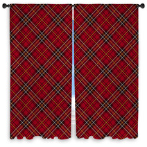 Red tartan wallpaper Window Curtains 59695109