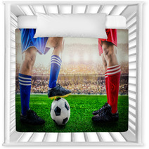 Red Team Versus Blue Team In The Stadium Of Soccer Football Nursery Decor 169904899