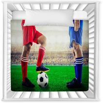 Red Team Versus Blue Team In The Stadium Of Soccer Football Nursery Decor 169904905