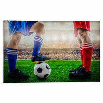 Red Team Versus Blue Team In The Stadium Of Soccer Football Rugs 169904899
