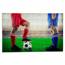 Red Team Versus Blue Team In The Stadium Of Soccer Football Rugs 169904905