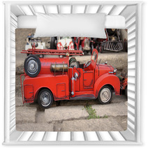 Red Toy Vintage Metal Car Firetruck Nursery Decor 60120009