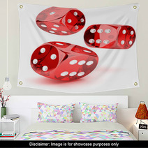 Red Tranparent Dices Wall Art 45341179