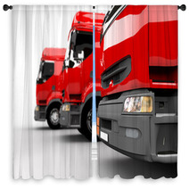 Red Trucks Window Curtains 59629245