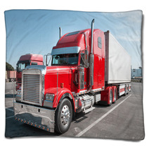 Red US Truck With Chrome Parts Blankets 50113206