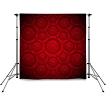 Red Velvet Background With Classic Ornament Backdrops 54107713
