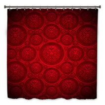 Red Velvet Background With Classic Ornament Bath Decor 54107713