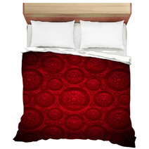 Red Velvet Background With Classic Ornament Bedding 54107713