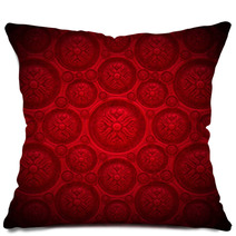 Red Velvet Background With Classic Ornament Pillows 54107713