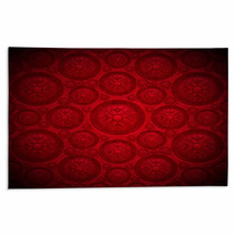Red Velvet Background With Classic Ornament Rugs 54107713