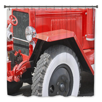 Red Vintage Fire Truck Bath Decor 27281959
