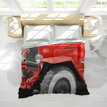Red Vintage Fire Truck Bedding 27281959