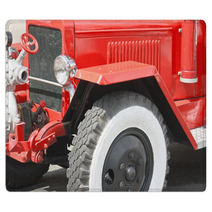 Red Vintage Fire Truck Rugs 27281959