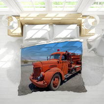 Red Vintage Firefigther's Truck Bedding 34576014