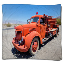 Red Vintage Firefigther's Truck Blankets 34576014