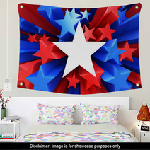 Red, White And Blue Stars Wall Art 54903194